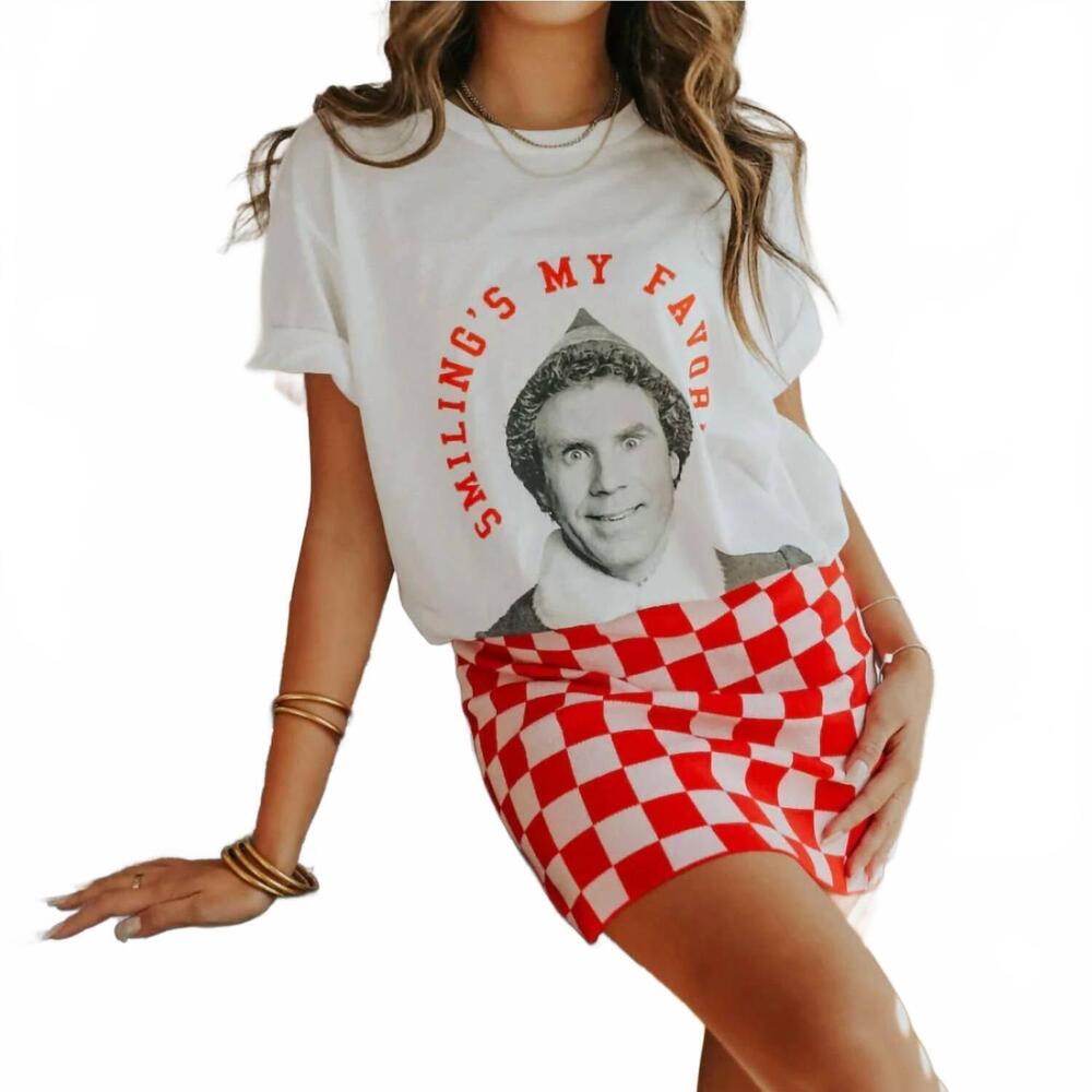 NEW FRIDAY + SATURDAY smiling's my favorite tee in white